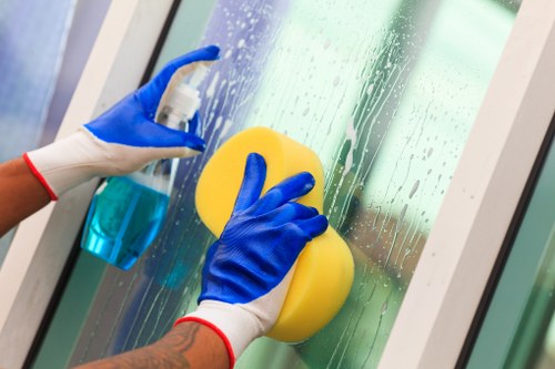Commercial cleaner working in a retail or office facility