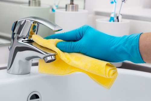 Health-focused regular cleaning on high-touch surfaces